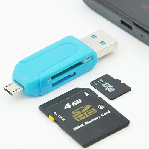 New 2 in 1 USB OTG Card Reader Universal Micro USB TF SD Card Reader for PC Phone