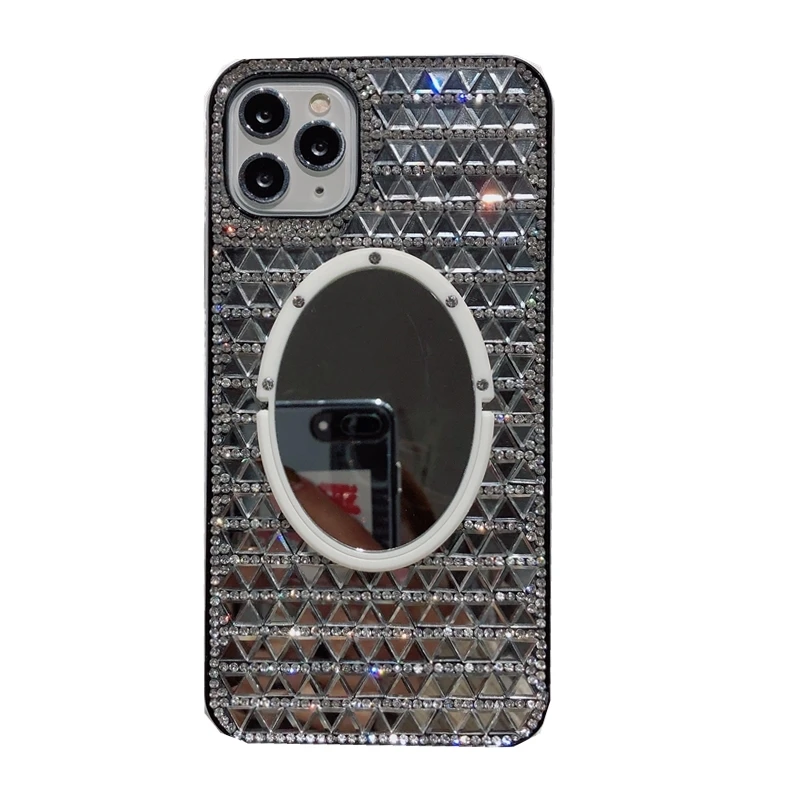 

Women silicon phone case for iphone12mini elegant mirror back case