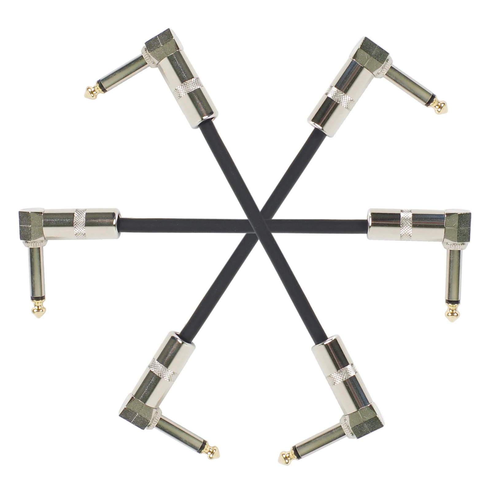

15cm/6Inch Guitar Patch Cables Double-Ended Right Angle Instrument Cables For Effect Pedals Male Male Elbow Guitar Effect Cable