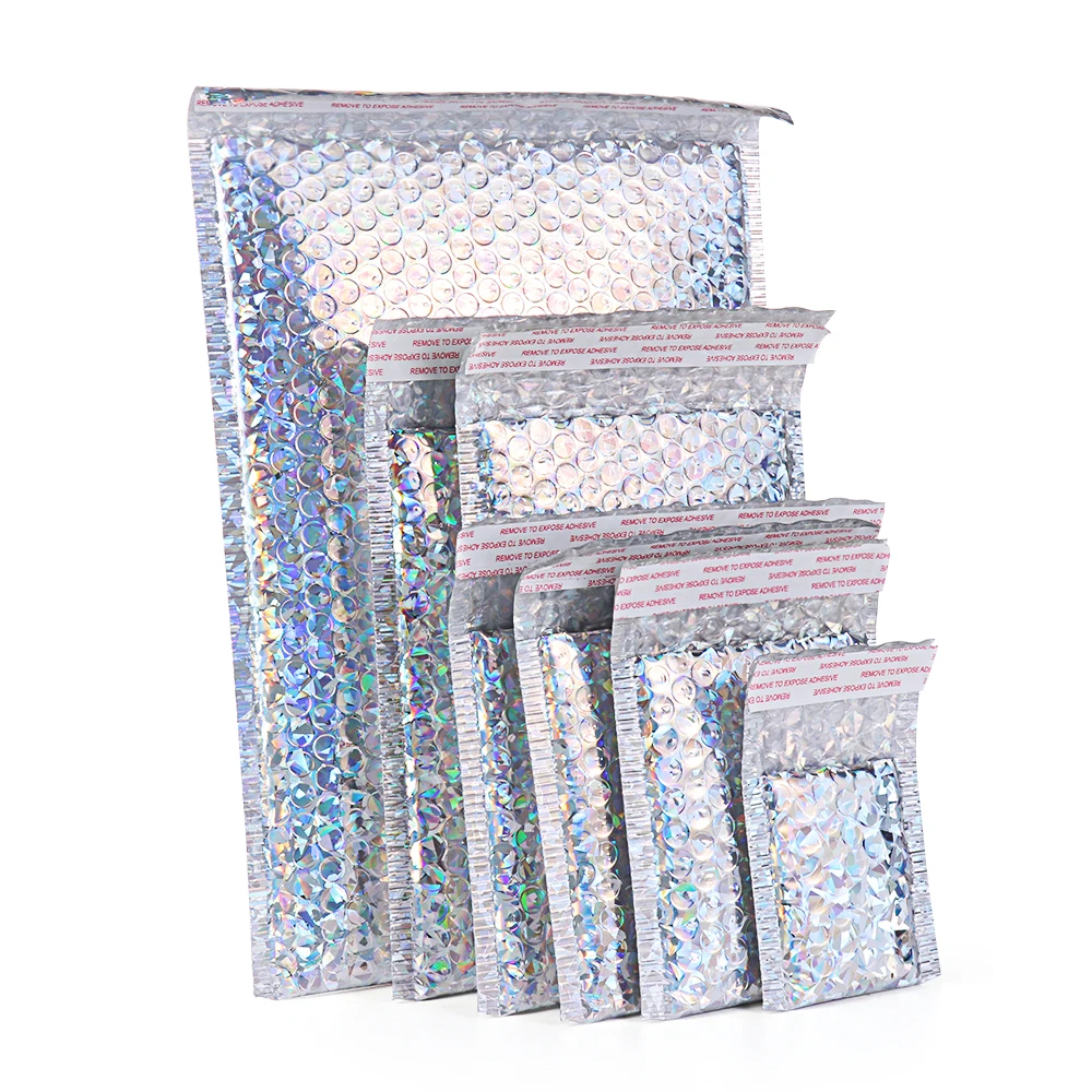 5 шт. лазерный Золотой пластиковый защитная упаковка конверт белые пузырчатые