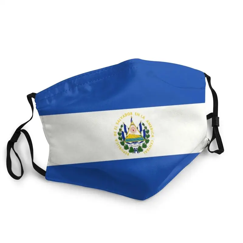 

Flag Of El Salvador Non-Disposable Face Mask Adult Mask Anti Haze Dustproof Protection Cover Respirator Mouth-Muffle