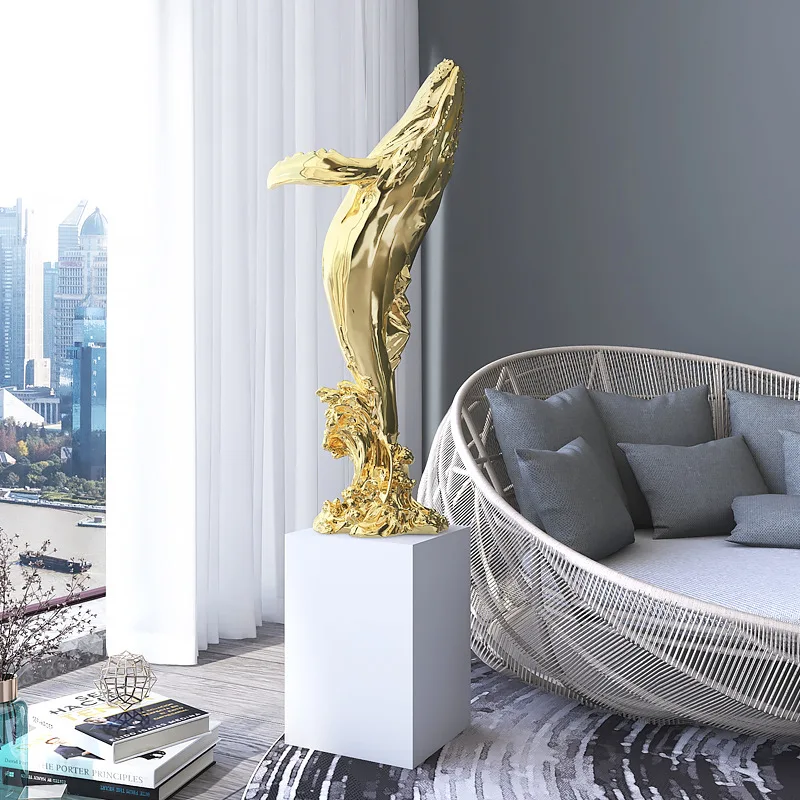 

Whale decoration living room large landing porch TV cabinet next to the sofa decorations housewarming new opening gifts