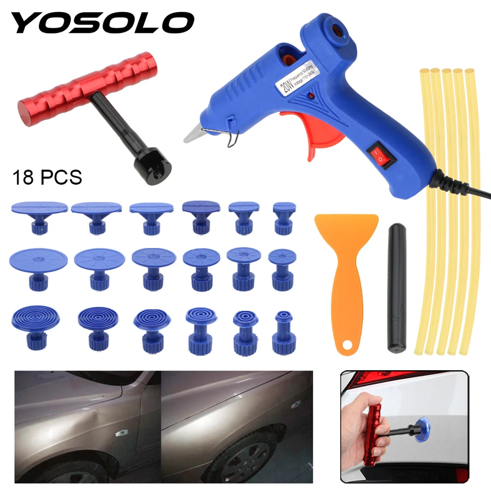 

YOSOLO 1 Set Car Dent Puller Dent Repair Kit With Glue Puller Tabs Removal Kits Paintless Dent Repair Tools Tools