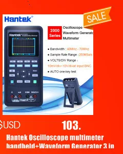 Hantek USB Виртуальный осциллограф 2 CH 20 МГц 48MSa/s цифровой осциллограф для ПК 6022BE 6022BL+ 16 Каналы логический анализатор 50/80/100/200 МГц