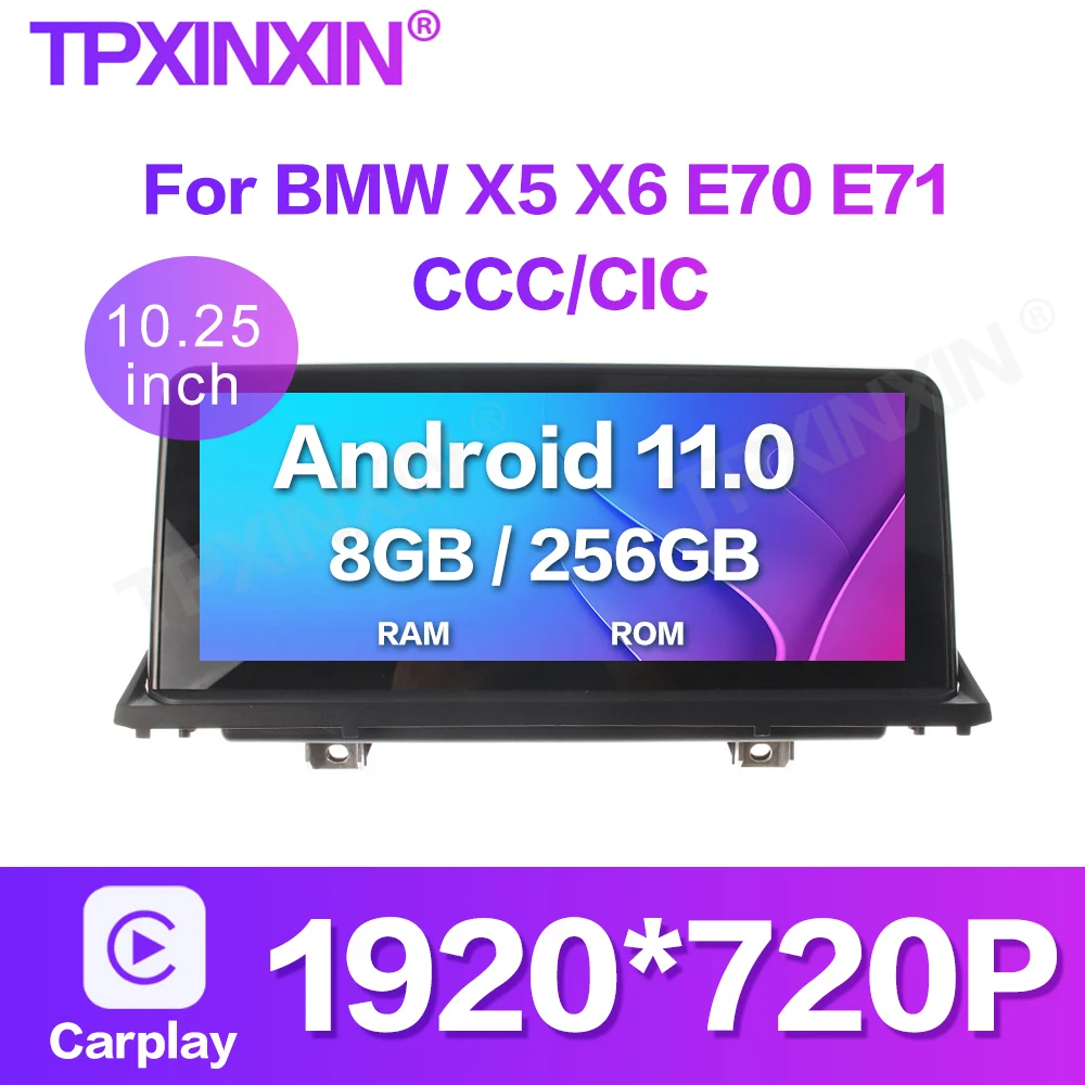 

8 + 256G для BMW X5/E70 X6/71 2007-2010 система CCC/CIC Android 11 автомобильный DVD-плеер ПК навигация авто радио мультимедиа IPS