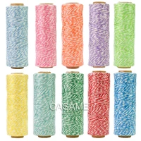100 natural cotton rope 4ply 100yards 1pcs thin bakers twine color baker twine silver gold red pink cotton string color