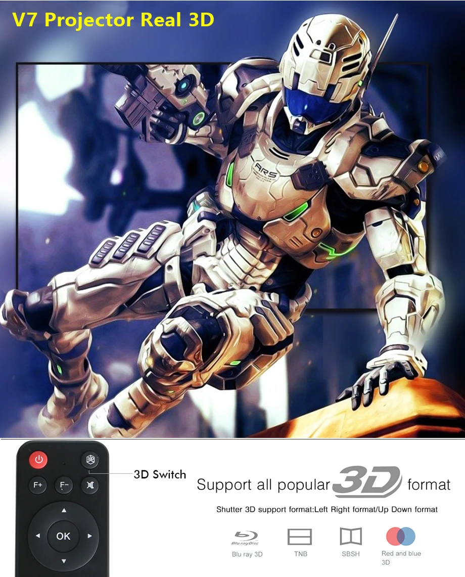 Smartldea New 4K 3D V7 projector android wifi bluetooth proyector portable home smart beamer Build in speaker with Zoom HDMI USB