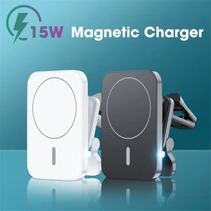 15w magnetic wireless chargers car air vent stand mount phone holder fast charging station for iphone 12 qi wireless charger free global shipping