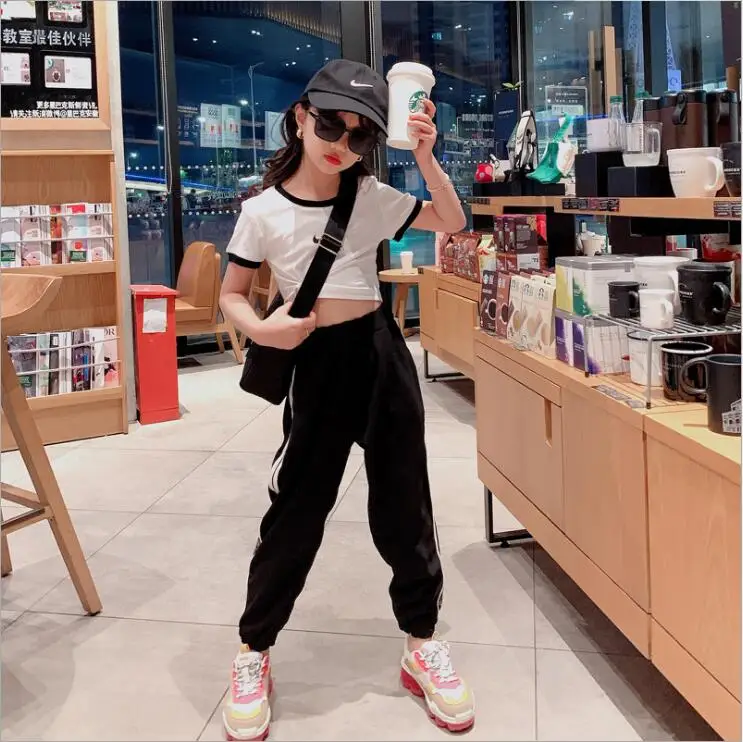 Baby Girls Sweaterpants Ultra-thin Hip-hop Pants for Girl Children Sport Kids Trousers Clothing 6 8 10 12 Year | Мать и ребенок