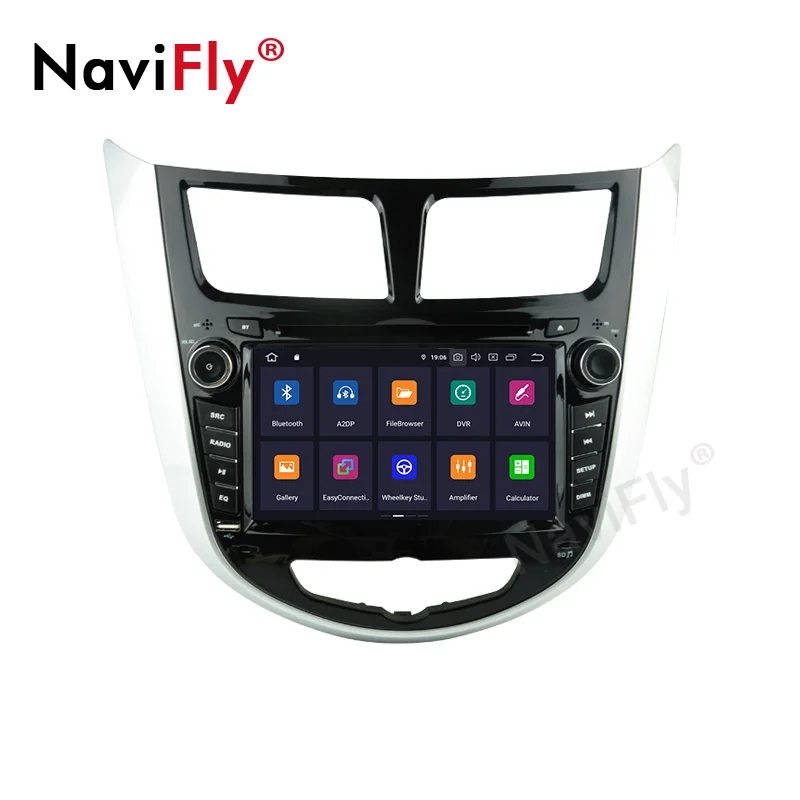 NaviFly Android 9,0 Восьмиядерный автомобильный dvd-плеер для HYUNDAI VERNA/ACCENT/SOLARIS 2011-2012 Автомобильный мультимедийный радио Поддержка DVR wifi