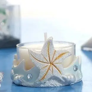 Бесплатная доставка 10 шт./лот подсвечник с голубыми морскими звездами для пляжа