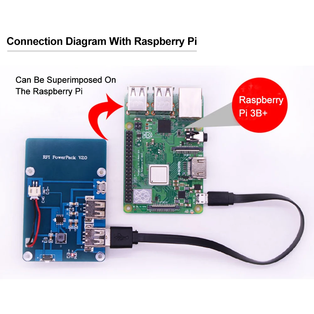 Расширительная плата Raspberry Pi для литиевой батареи блок питания с переключателем 3