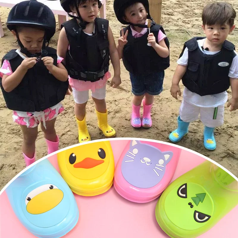 Детские резиновые сапоги Водонепроницаемые Дачная обувь Милый кот Утка Пингвин