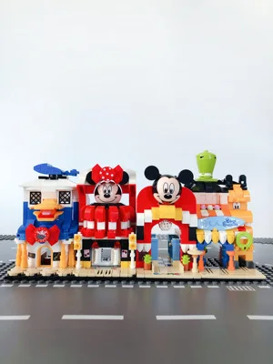 Друзья принцесса девушки Микки Минни Маус Goofy магазин дом замок сердце озеро городской Строительный Блок Совместимые части игрушек создатель