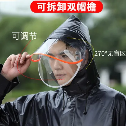 Многоразовый модный велосипедный дождевик из ПВХ с капюшоном водонепроницаемый