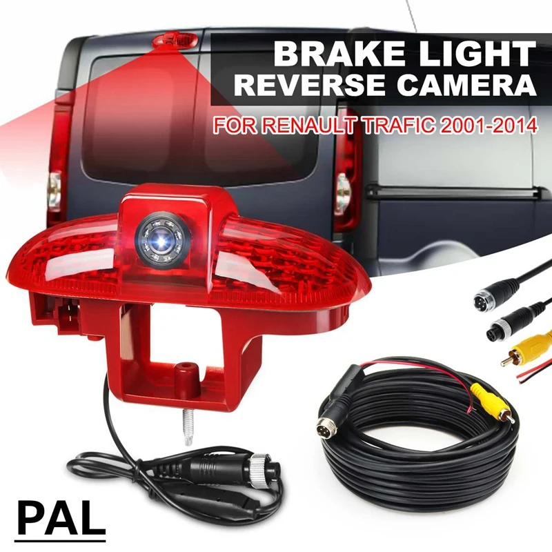 PAL System Car Brake Light Camera High-Position LED Reversing for Renault Trafic 2001 - 2014