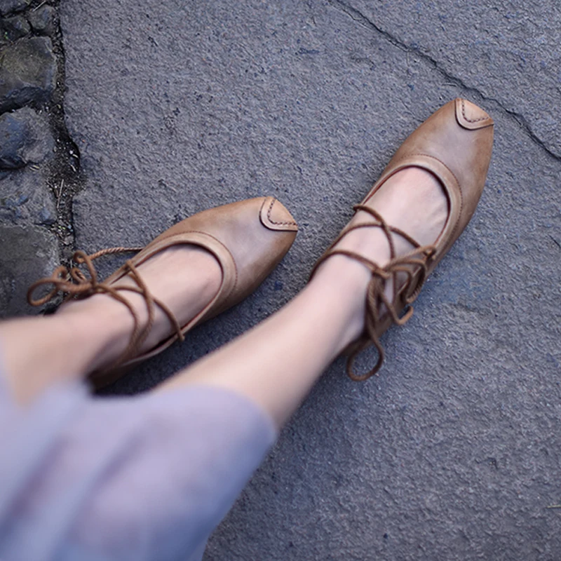 Туфли женские из натуральной кожи на шнуровке ручной работы | Обувь