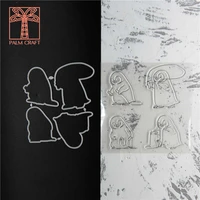 penguin stamps and dies set 2020 clear stamp scrapbooking stamping diy album rubber metal cutting dies gift card stencil