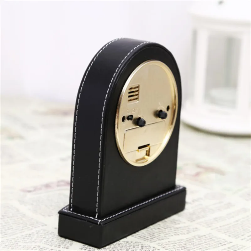 Кожаный Европейский маленький будильник креативный офисный персональный