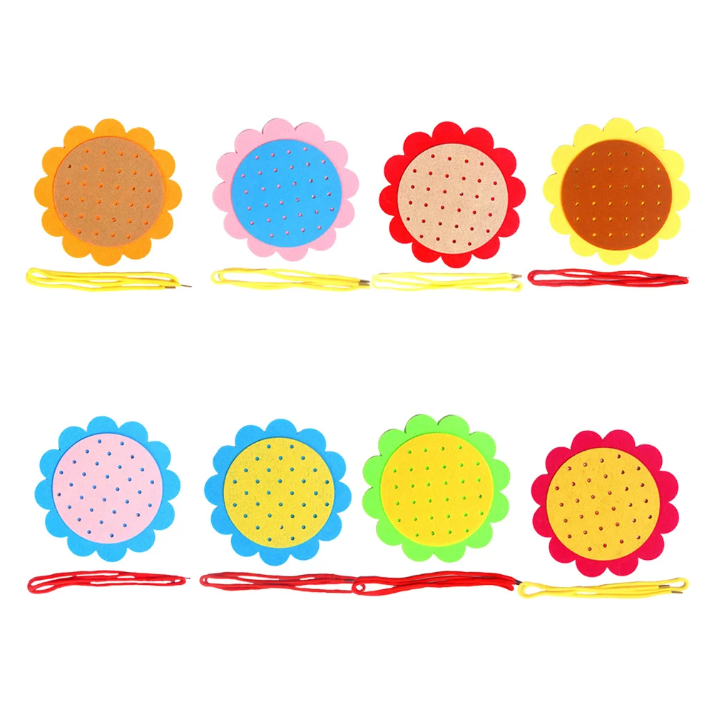 

Kids DIY Non-woven Materials Threading Board Children Learning Lacing Shoes Boys Girls Early Training Early Learning Toy