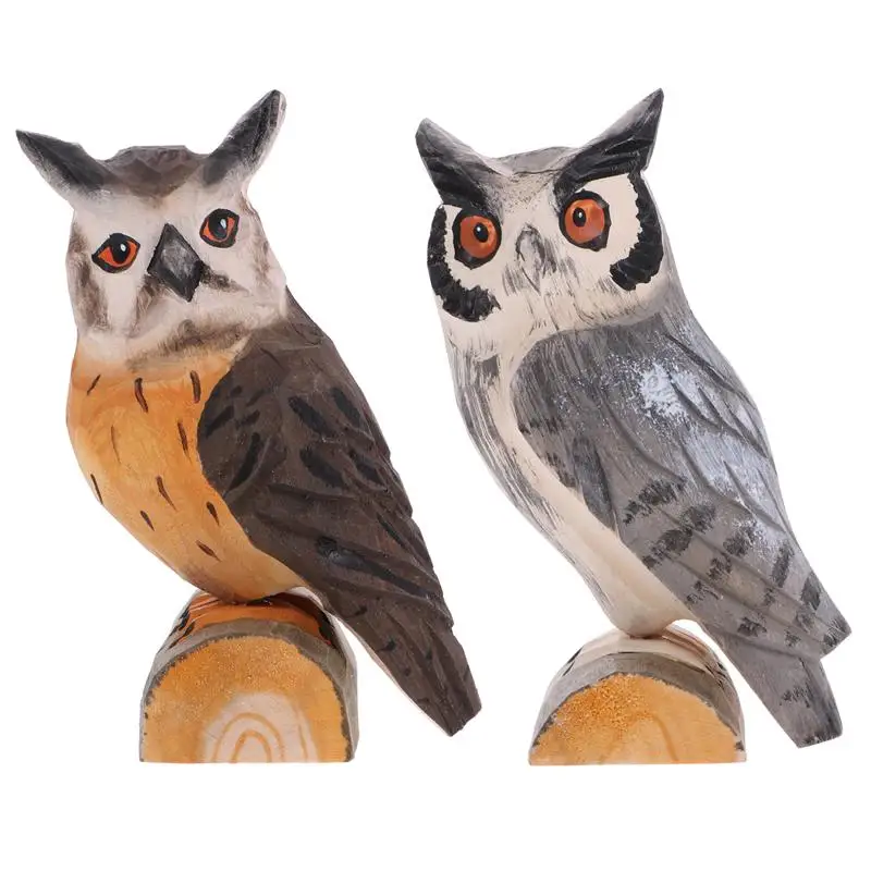 

Wooden Owl Ornament Creative Owl Desktop Decor Desktop Owl Adornment for Home