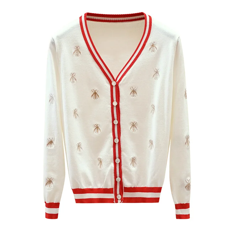 

Women Cardigan Sweater Embroidery Floral Knitted 2020 Fashion Autumn Winter V-Neck Women Sweaters Coat Suete Mujer Female Jacket