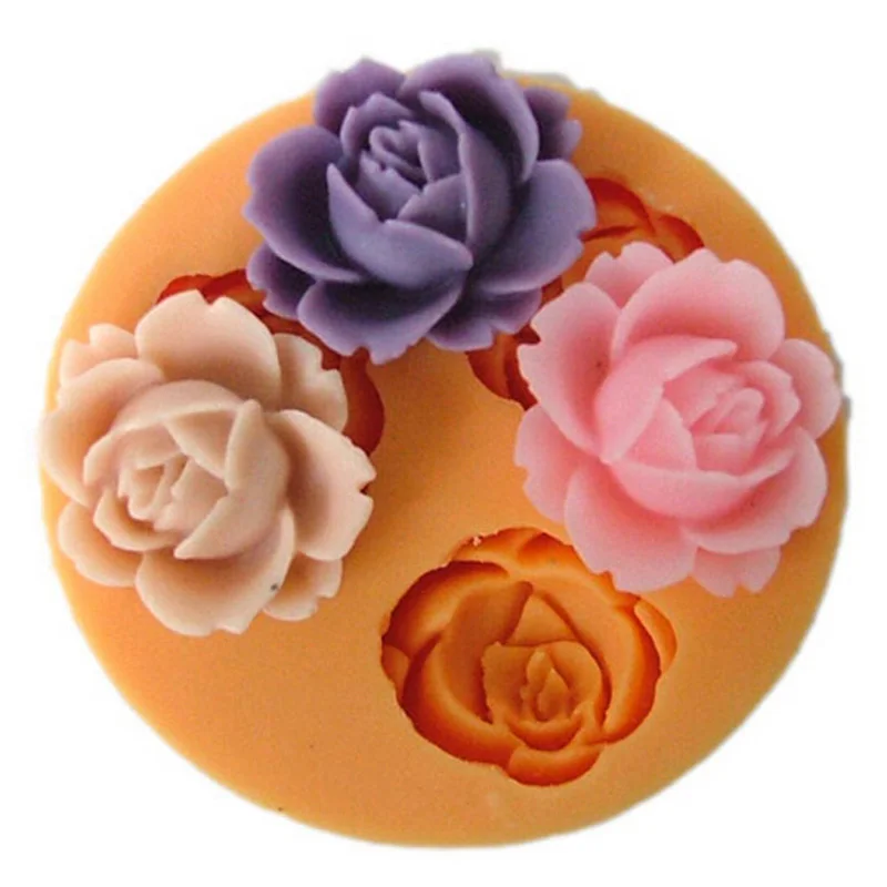 

Rose Flower Silicone Mold for Fondant Cake Decorating Chocolate Cookie Soap Polymer Clay Resin