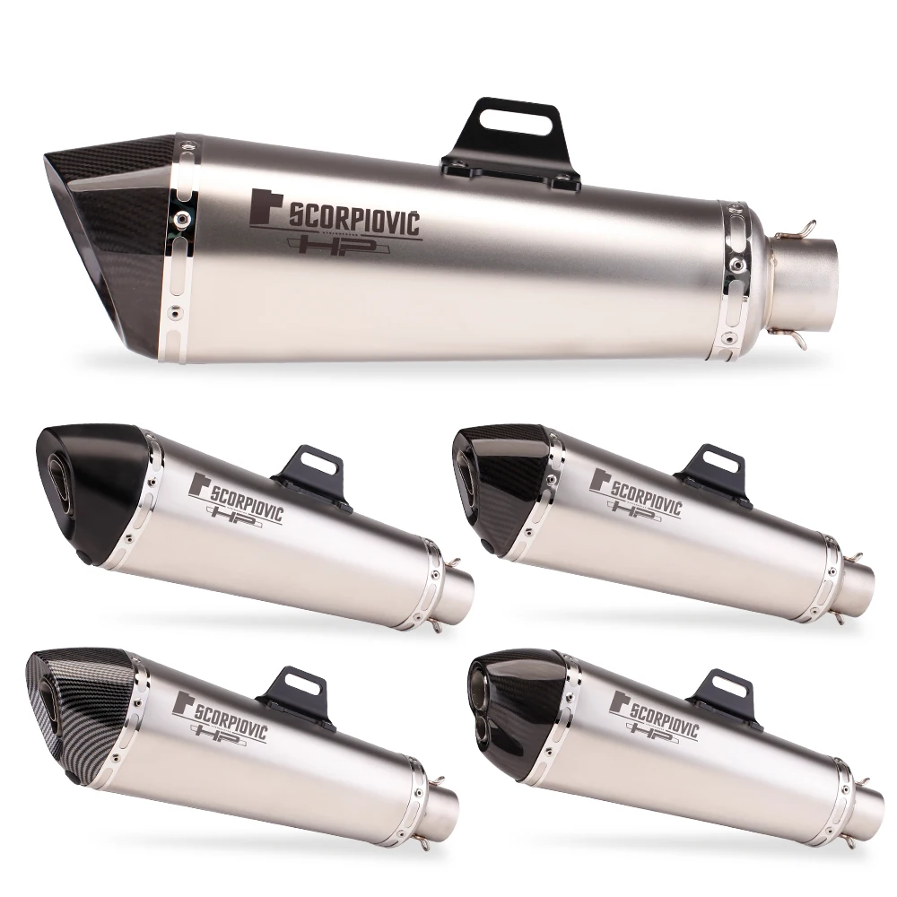 51mm/60mm Motorcycle pipe exhaust with DB killer Exhaust Pipe Muffler Carbon Fiber GP-project |