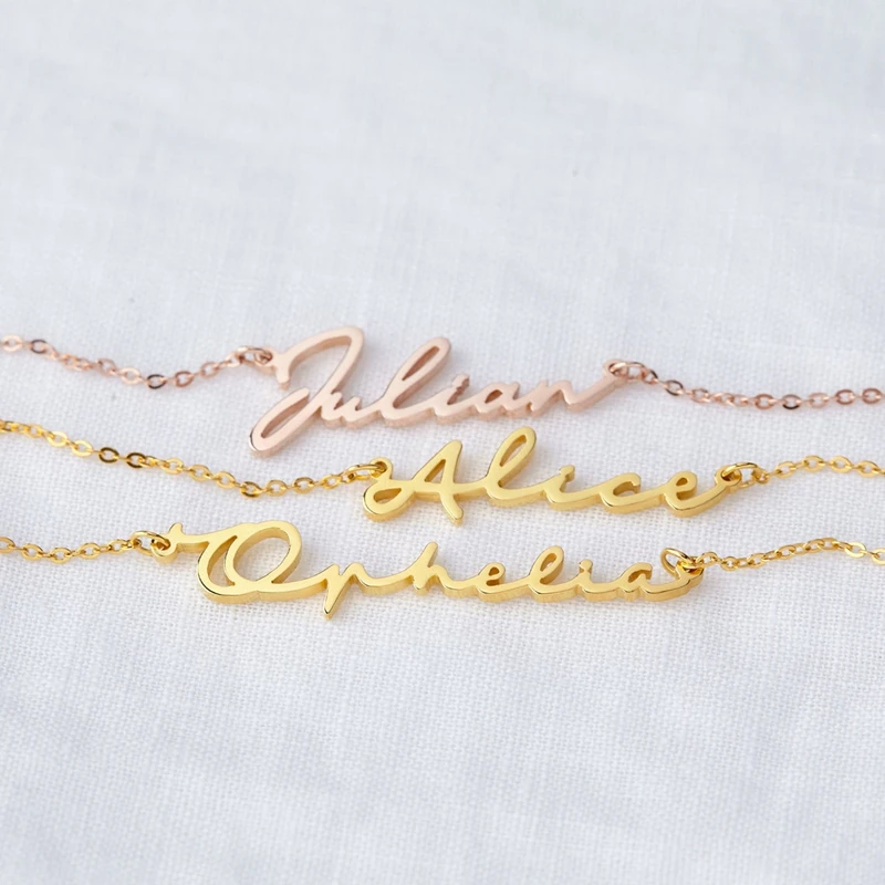 Ожерелье с буквенным именем для женщин и мужчин колье кулоном в виде шрифта из