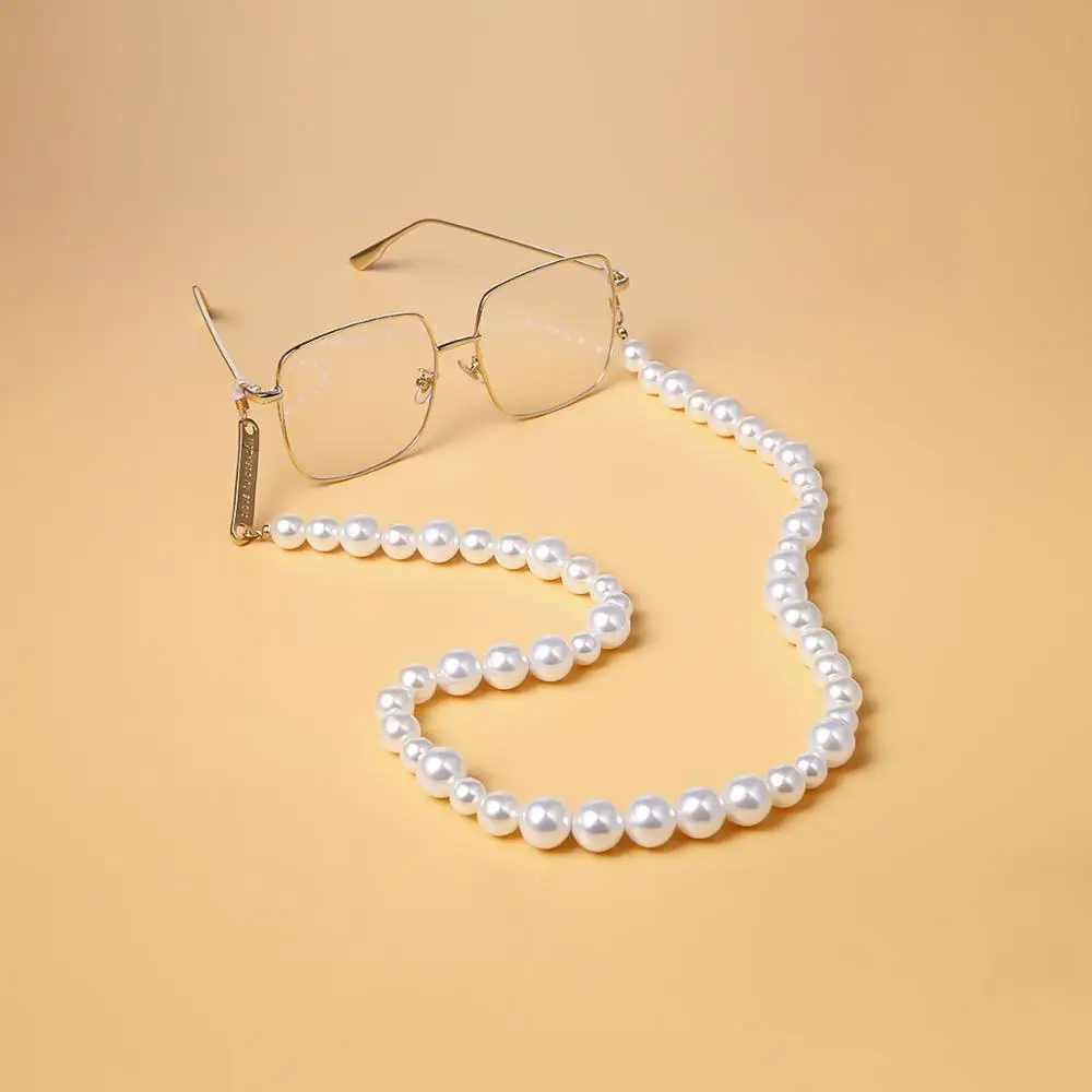 

HANGZHI 2020 New Beaded Necklace Pearl Non-slip Long Glasses Holder Face Mask Chain for Women Girls Unisex Fashion Accessories