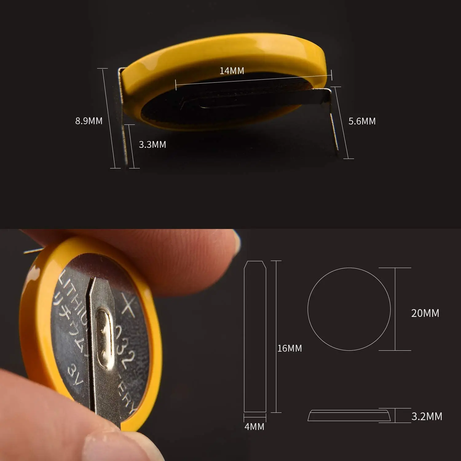 12 шт./упаковка литиевые батареи CR2032 3 в с паяными вкладками для SNES N64 Gameboy Pokemon