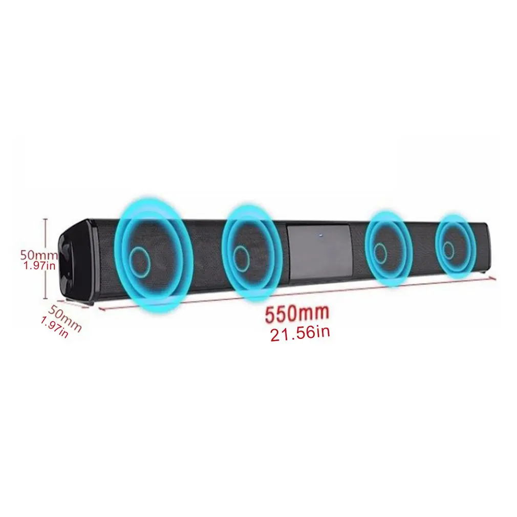 

20W 4 Speakers Soundbar Home Theater Surrounding 3D Sound Wireless Speaker with RCA/ AUX/ USB Cable High Sound Performance