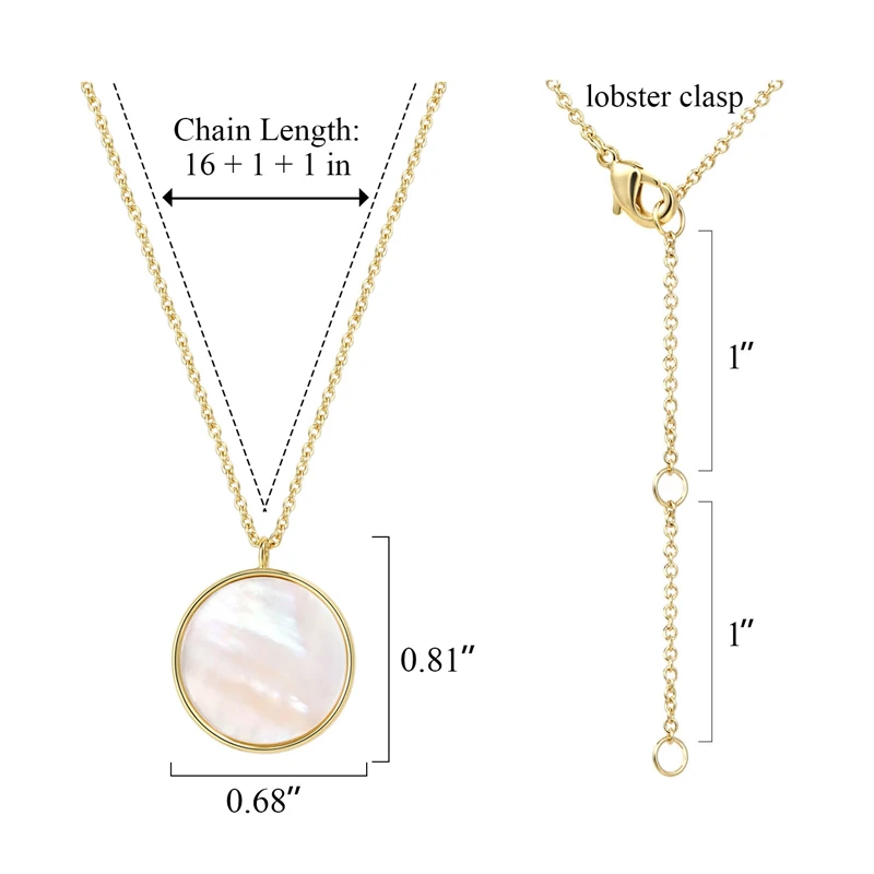 Lancharmed круглый кулон ожерелье перламутровый корпус простой дизайн подвески