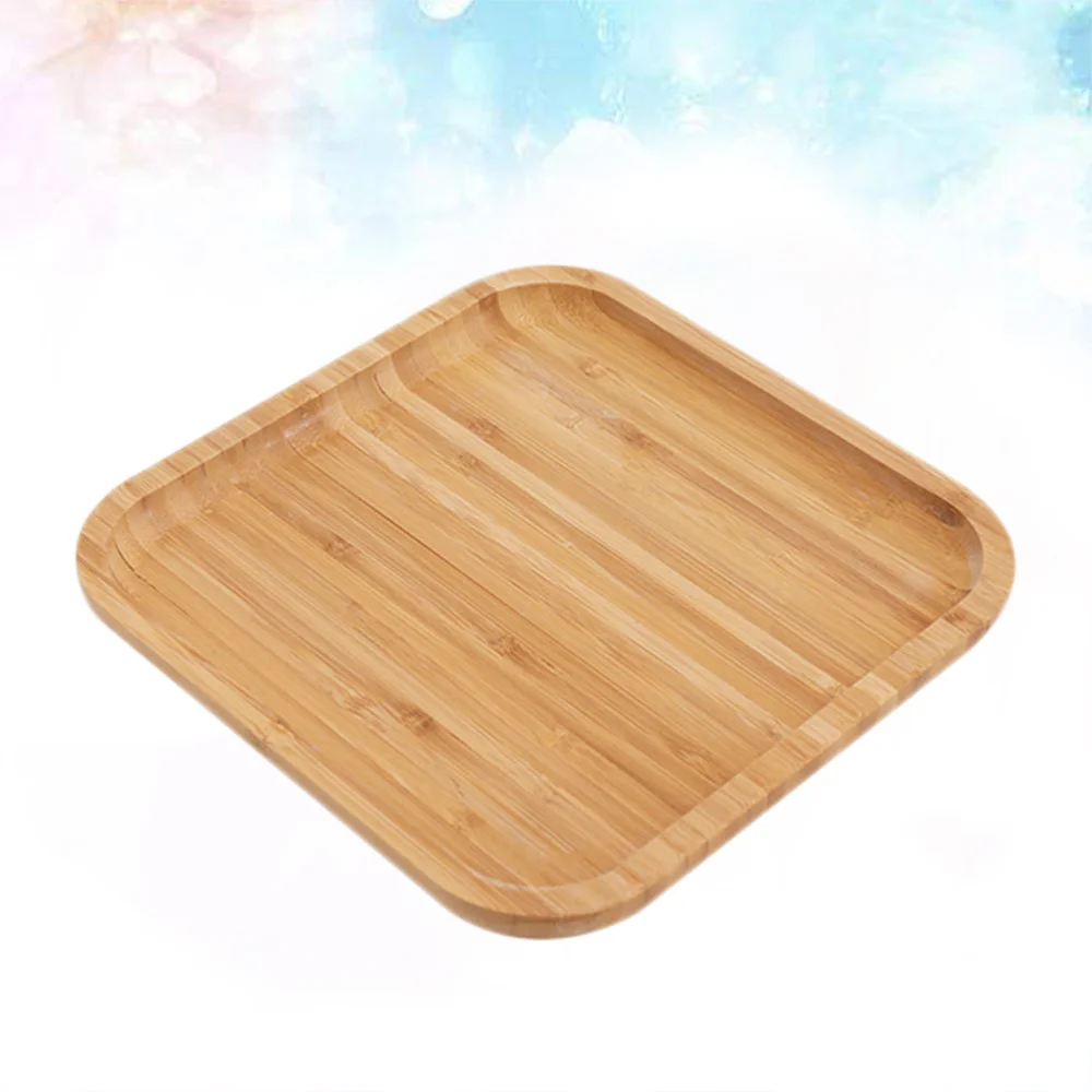 Бамбуковый прямоугольный поднос для подачи чая вечерние тарелки блюдо десерта