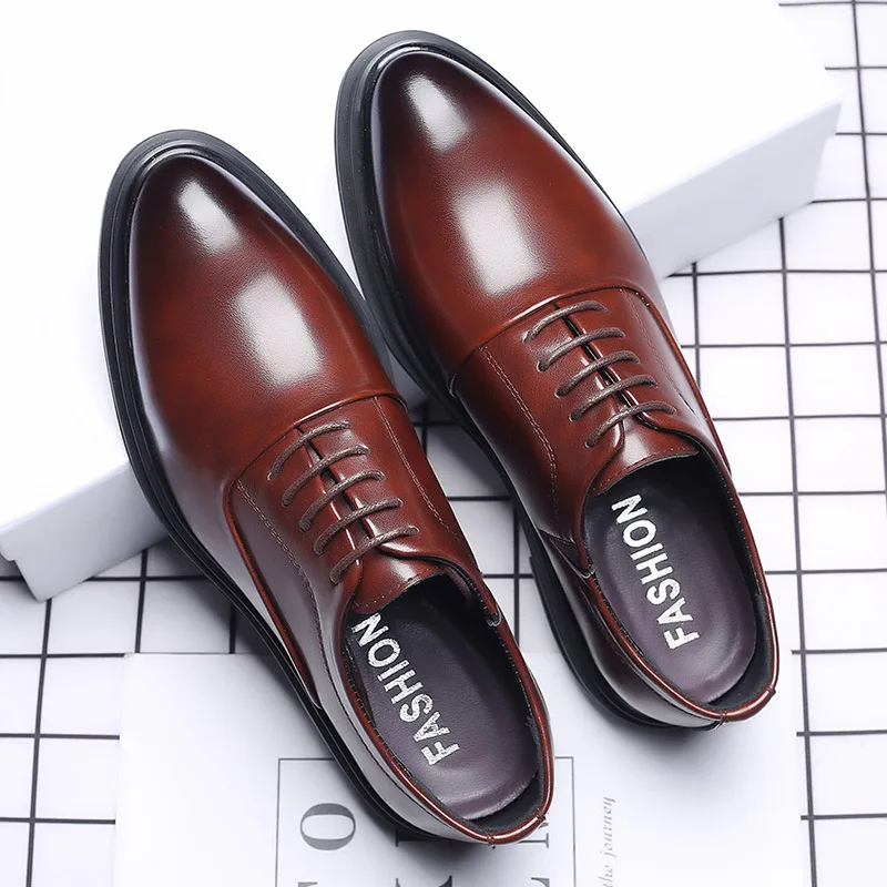 

British Business Oxford Leather Shoes Men Breathable Rubber Formal Dress Shoes Male Office Wedding Flats Footwear Mocassin Homme