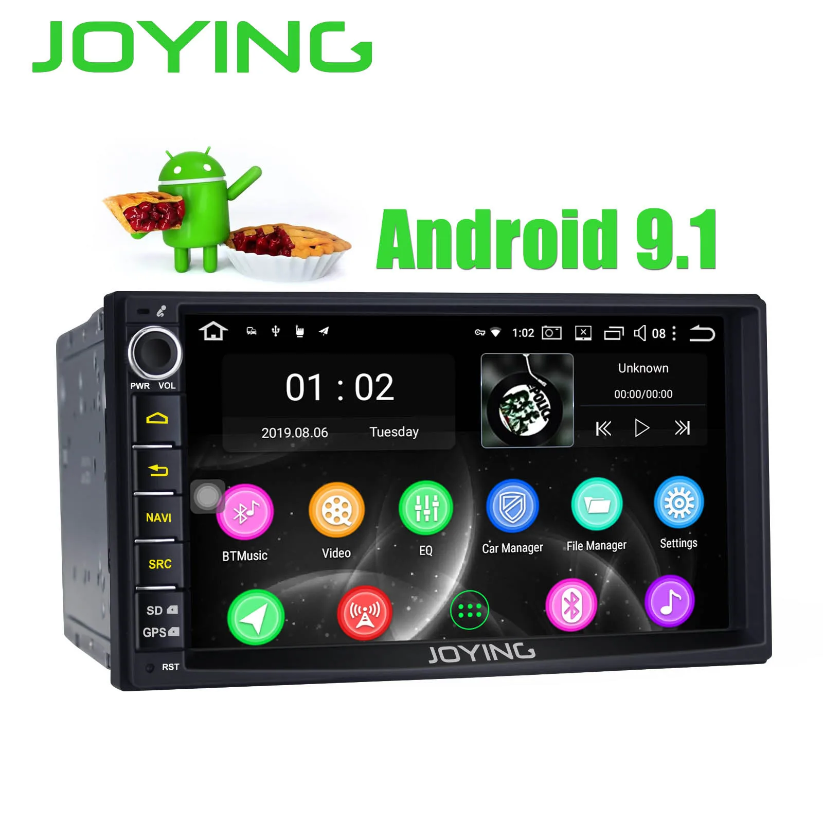 Only unit JOYING 2 din Android 9,1 unversal " HD wifi Автомобильный Радио плеер DSP зеркальное соединение головное устройство SWC сплит-экран autradio gps-навигация - Цвет: Only unit