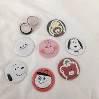 cx03 mini portable makeup mirror cartoon pattern compact pocket cosmetic mirror cute round mirrors beauty skin care tools