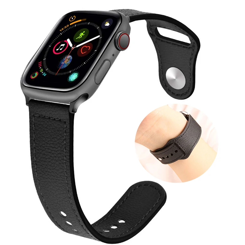 Ремешок для apple watch band 5 4 44 мм 40 из натуральной кожи correa ремешок iwatch 3/2 42 38 браслет
