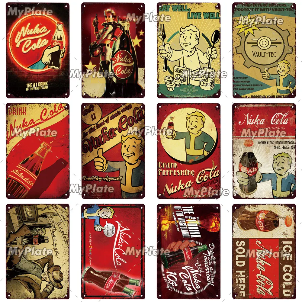 Nuka Cola винтажная Жестяная Табличка с надписью Настенный декор для бара клуба