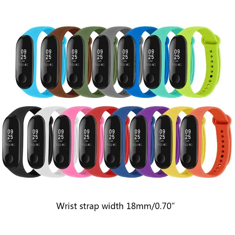 

87HA 15pcs Soft Silicone Wristband Replacement Watch Band Strap For Xiao mi Mi Band 4 3 Smart Bracelet