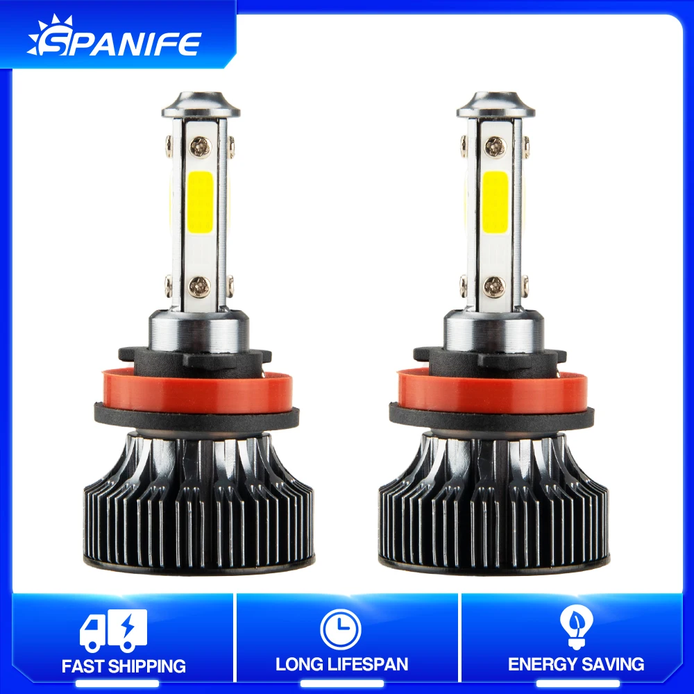 

Spanife 10000LM 4Sides Canbus H7 LED Headlight H11 Turbo HB3 9005 HB4 9006 HIR2 9012 5202 LED Bulb 6000K Lamp 360 Auto Fog Light