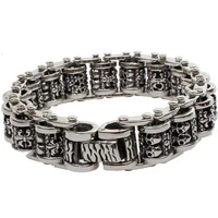 fashion punk rock skull casting chain stainless steel bracelet bangle mens jewelry for biker christmas gifts