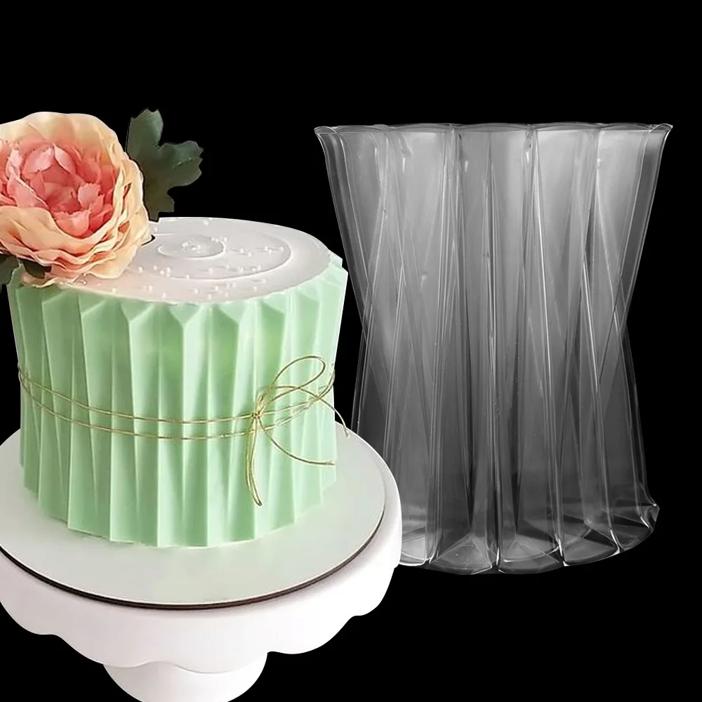 

3D Tringle Pattern Cake Stencil Plastic Lace Cake Boder Stencils Template DIY Chocolate Mousse Mold Cake Decorating ToolBakeware