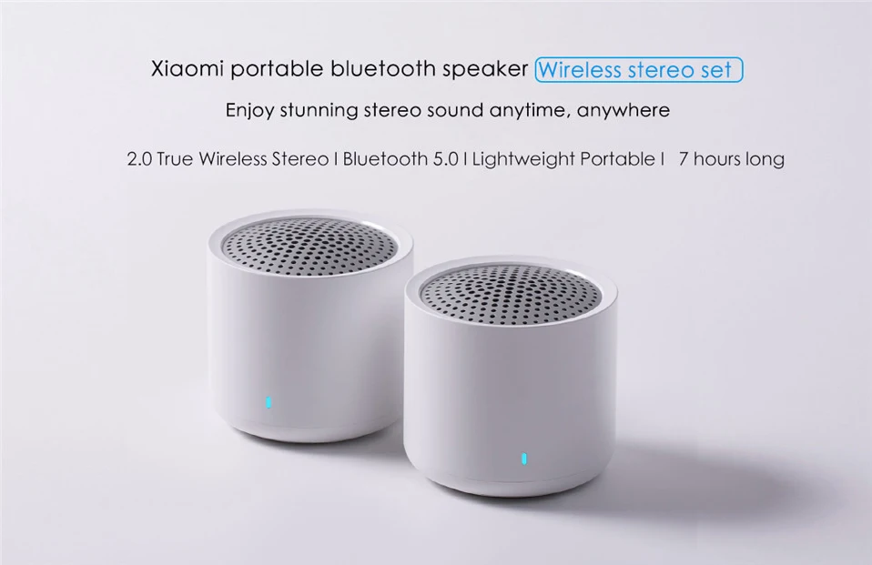 Xiaomi Беспроводная колонка портативная Bluetooth 5,0 мини музыка аудио 2,0 TWS стерео звук динамик с микрофоном для телефона планшета компьютера