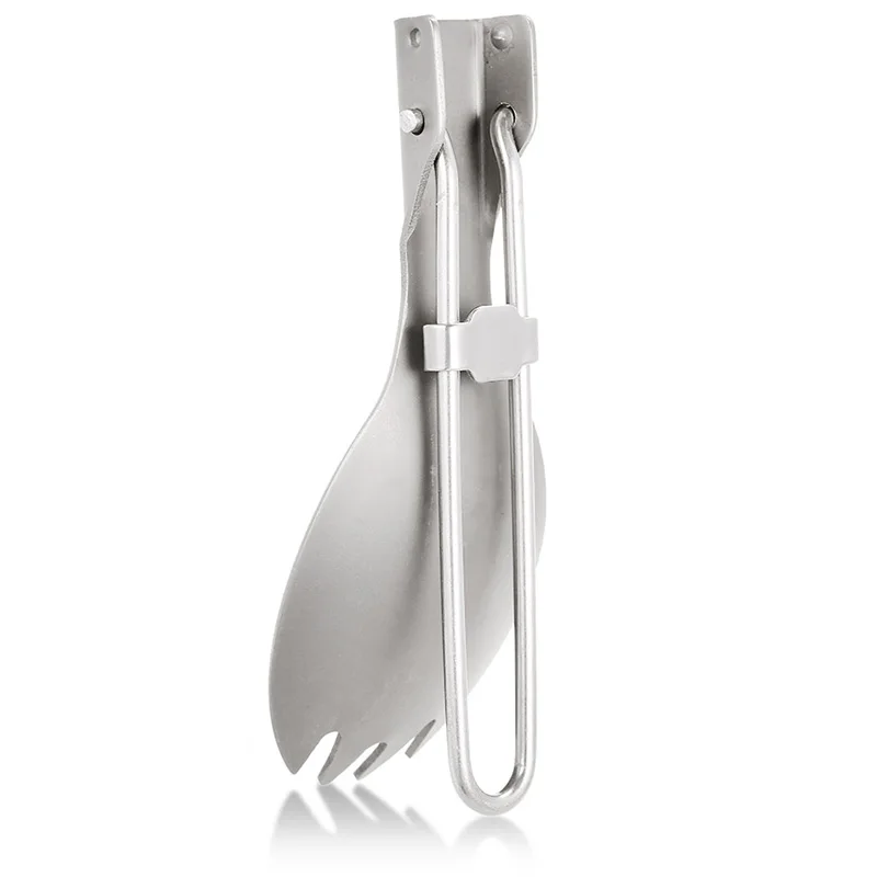Титановая Спортивная Складная ложка для улицы кемпинга титановый Flatware походная