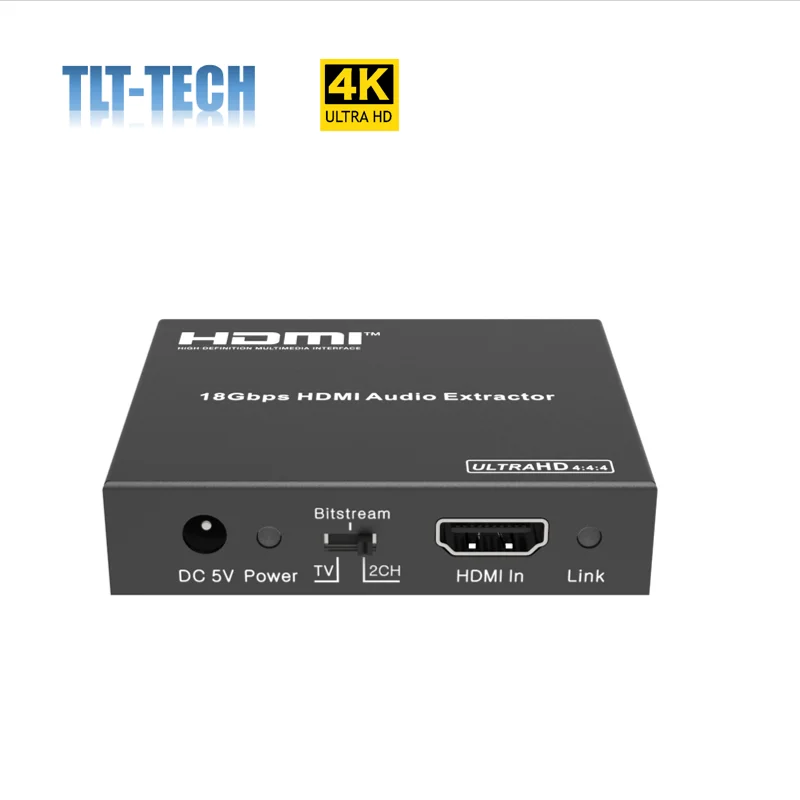 Преобразователь аудиоэкстрактора HDMI 4K 60 Гц SPDIF + выход 3 5 мм поддержка полосы 2 0 18