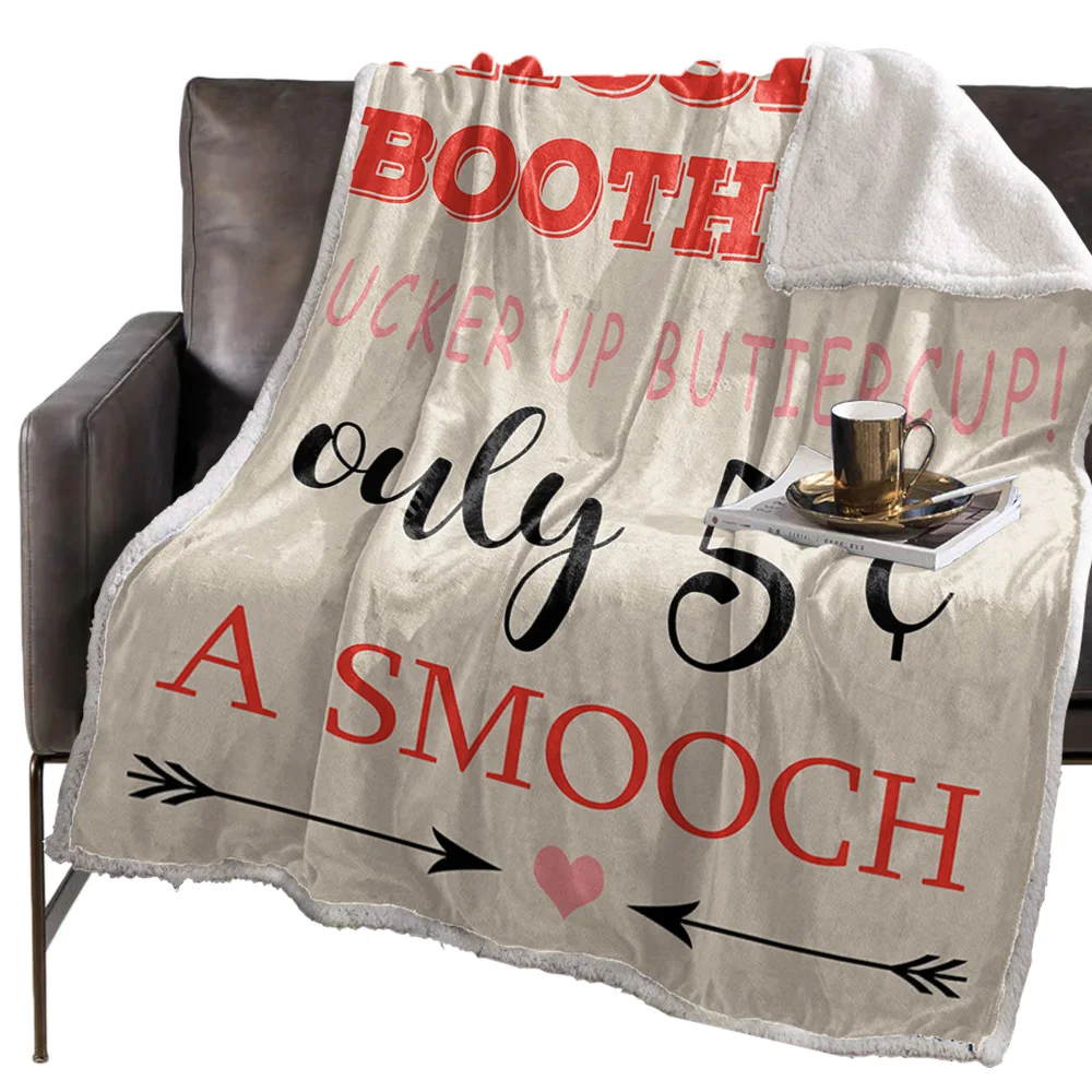 Одеяло Поцелуй двух людей Флисовое одеяло с цветочным рисунком для детей диване