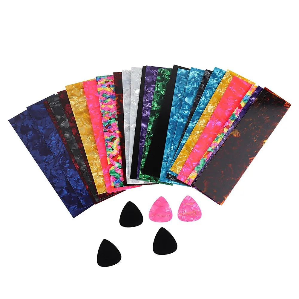 

25 Pcs Guitar Pick Punch Sheets DIY Celluloid Sheet DIY Bass Plectrums Strips For Up To 125 Picks Smooth Striking Surface