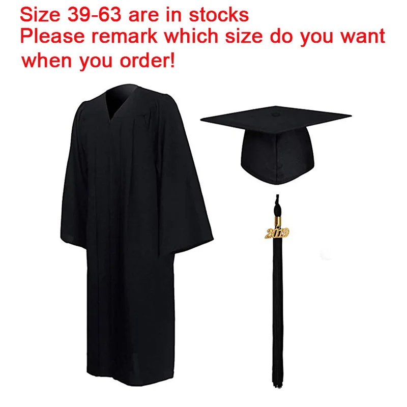 2019 унисекс выпускное платье шляпа Кисточкой Набор для взрослых колледж костюм на