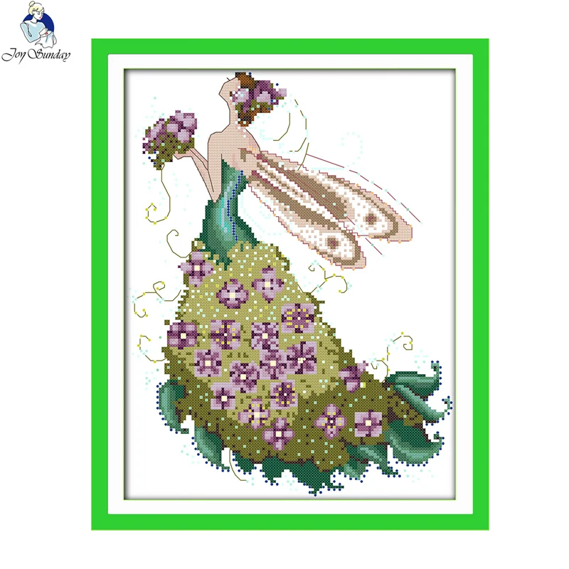 Joy Sunday Flower fairy серия Набор для вышивки крестом 11CT печатная ткань 14CT холст DMC Вышивка крестом с фабрики
